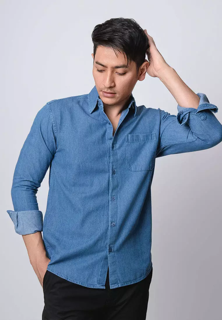 Space Blue Denim Shirt LS