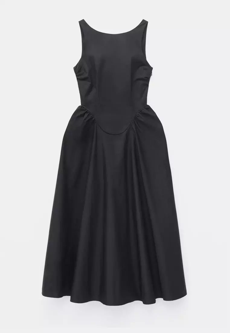 Tie-Back Midi Dress