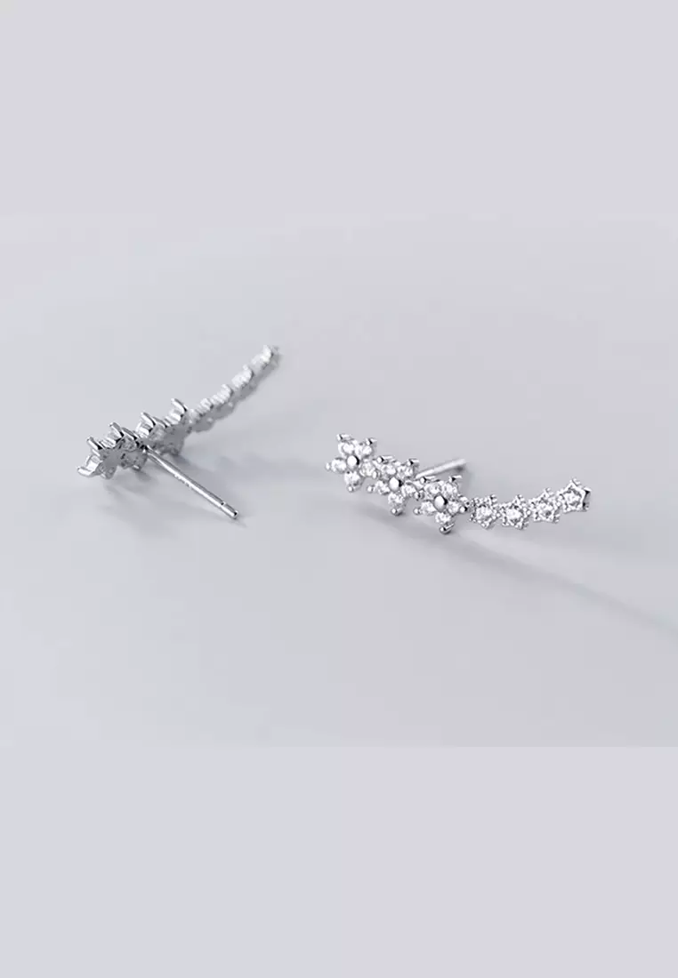 925 Silver Zircon Stars Earrings JW AR-G7076