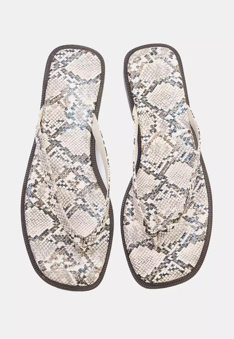 Snake Print Flip Flops