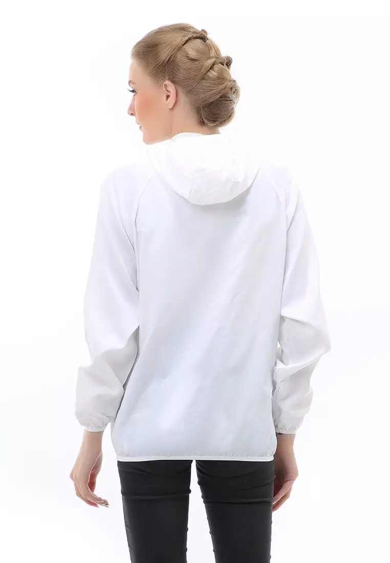 Hardwin Jaket Hoodie Wanita Pelindung UV Anti Air Material Polyester ORIGINAL - White