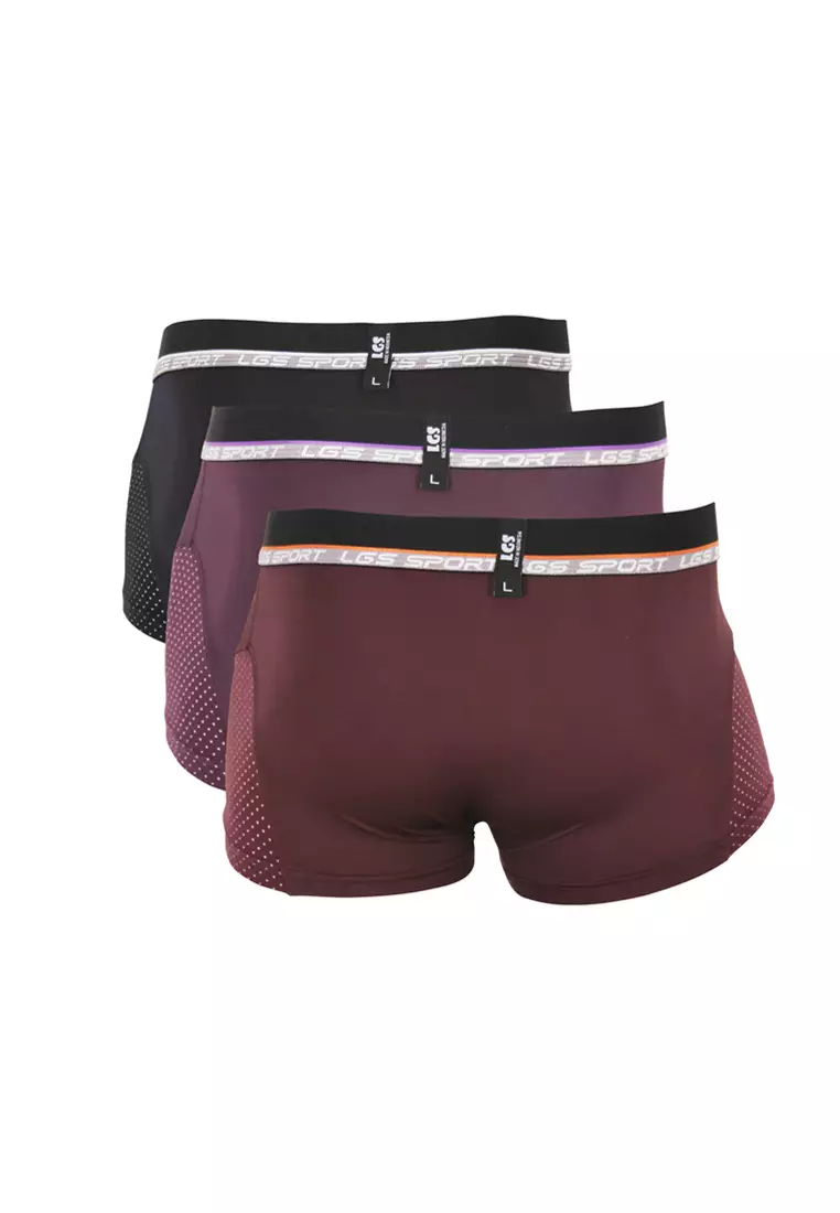 LGS - Underwear - Boxer - Coklat - 3 Pcs - LEBX.004.648.3.7C