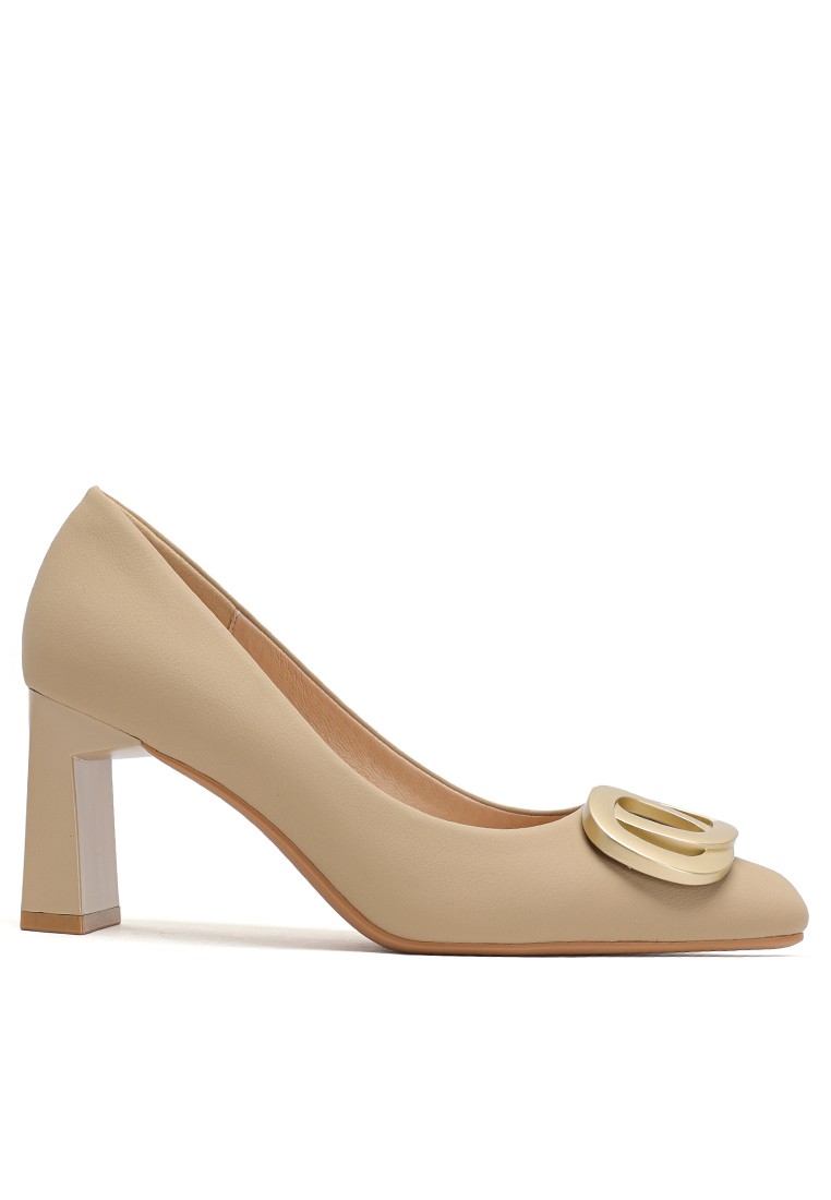 7CM Metal Buckle Microfiber Leather Pumps BY2373-18