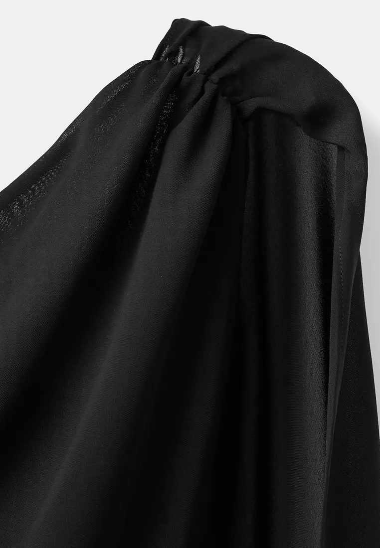 Asymmetrical Dress With Scarf