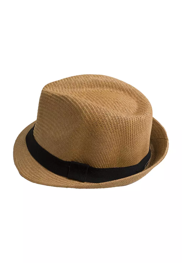 Topi fedora cowboy hat fedora ratan dark brown houseofcuff