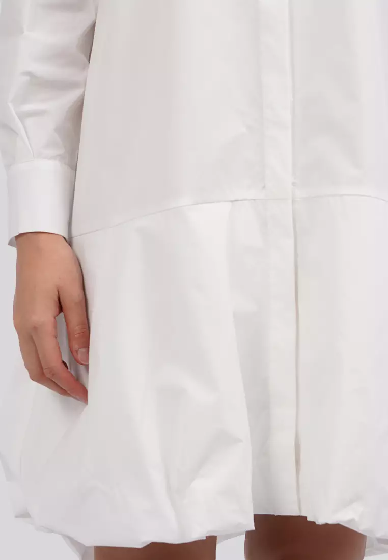 Bubbled Hem Shirt Dress