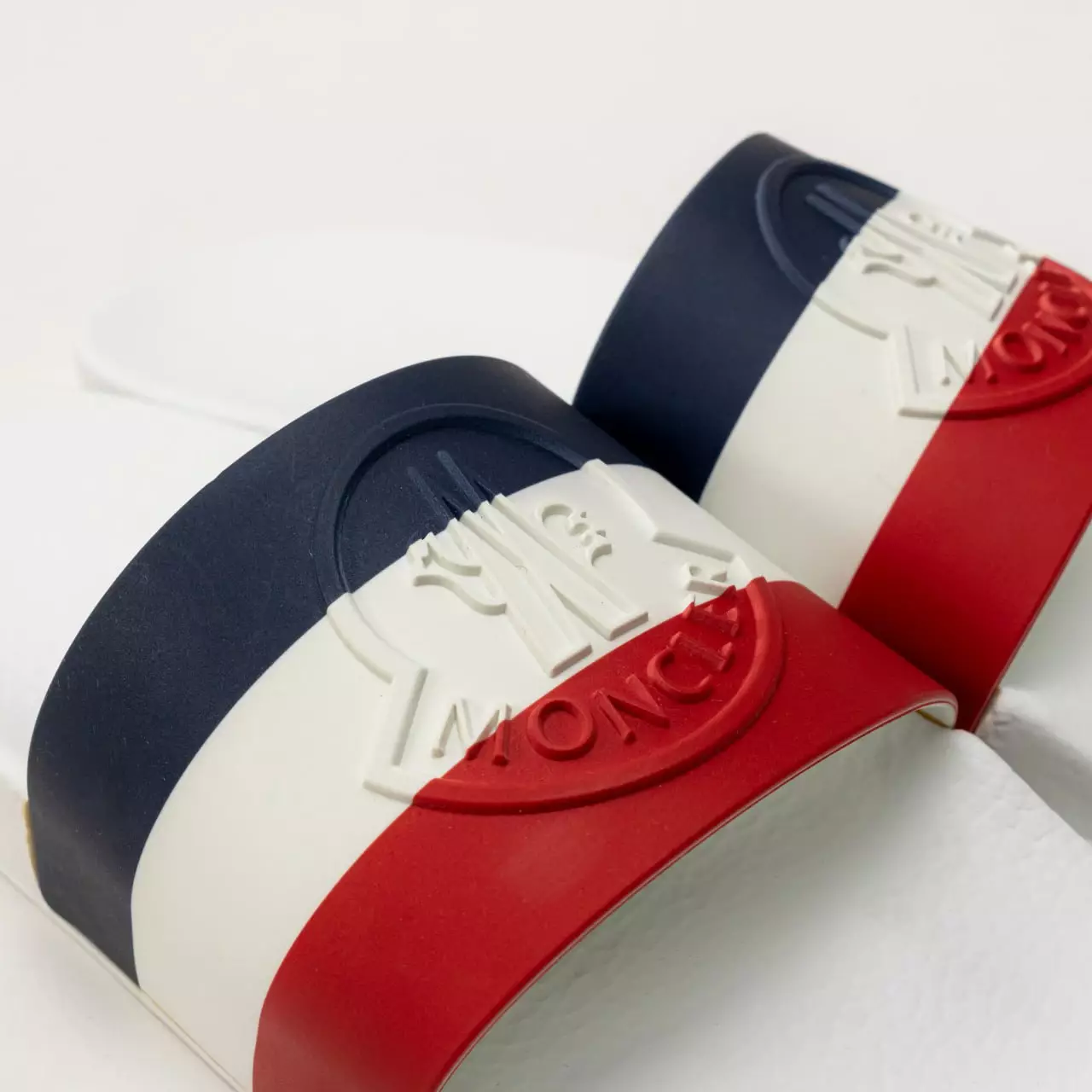 Basile French Flag Sandal Slide White