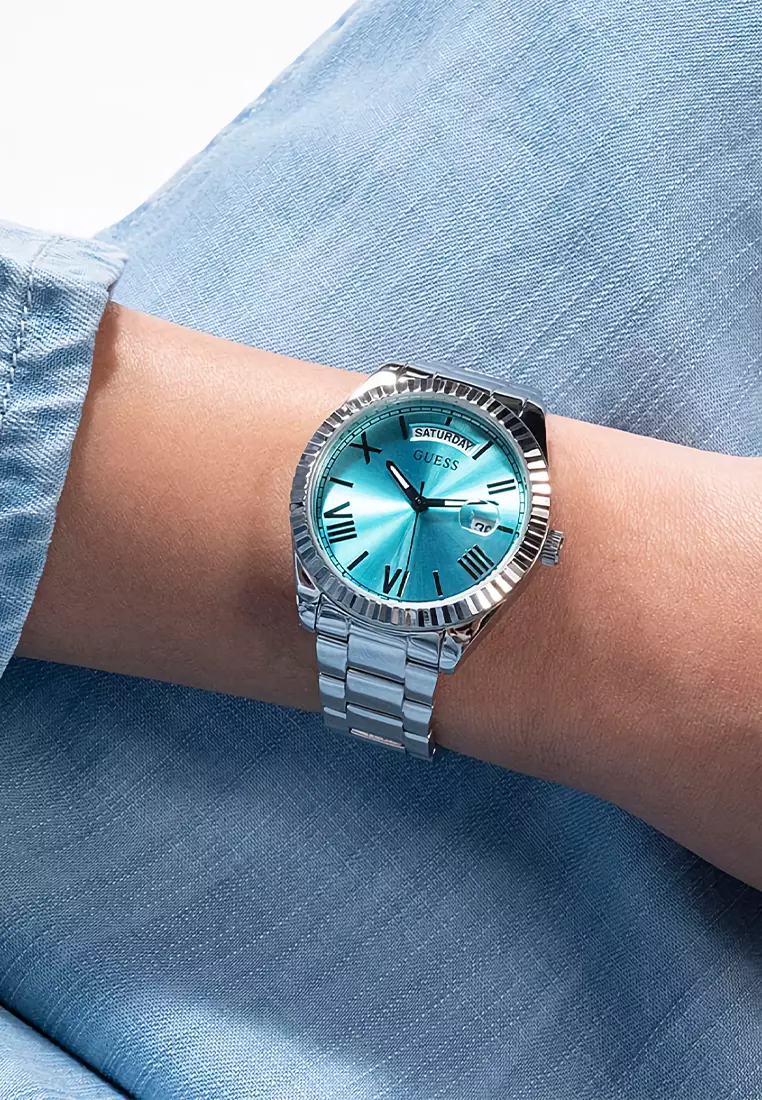 Guess GW0308L4 - Jam Tangan Wanita - Silver Blue - Stainless Steel