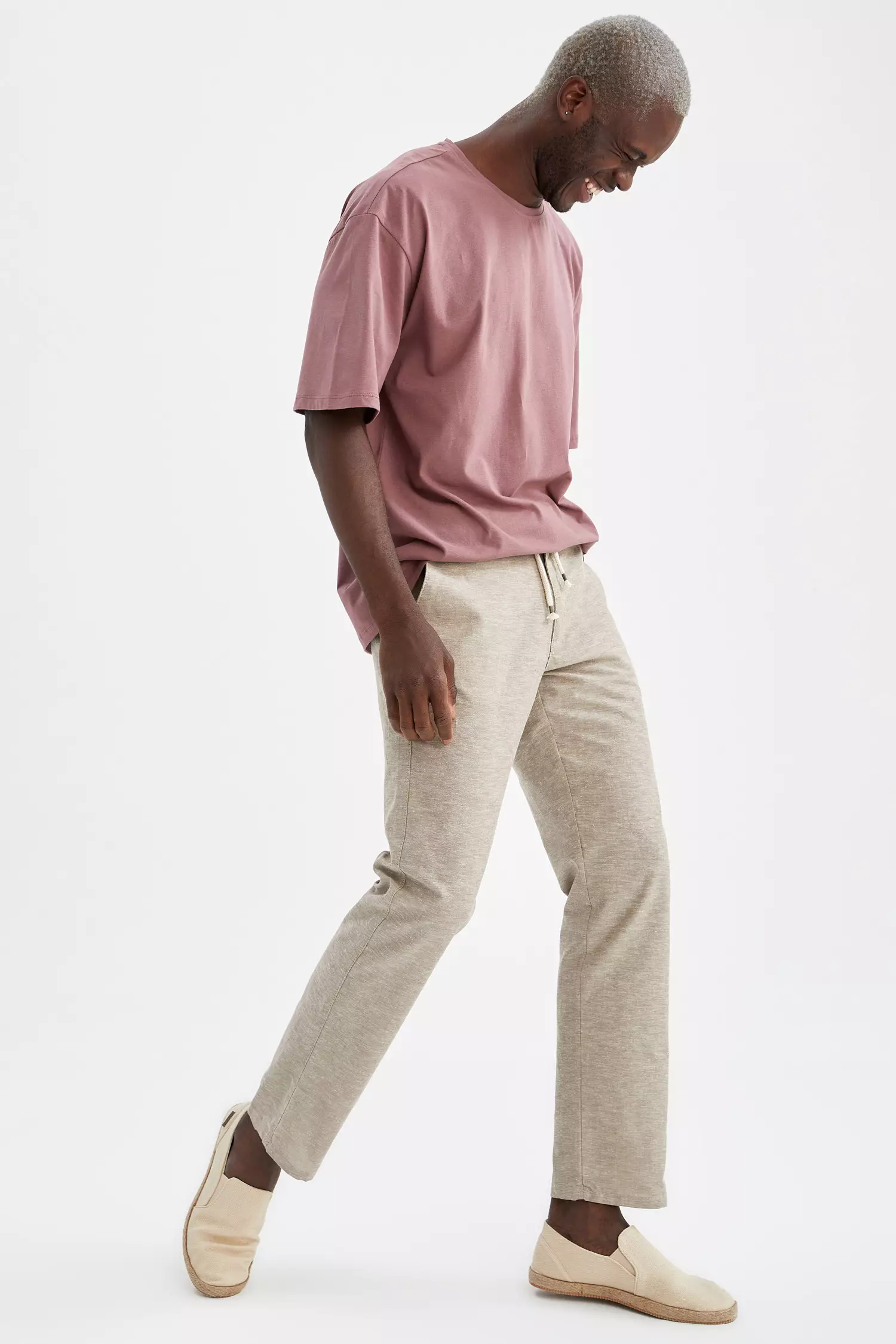Buy DeFacto Slim Fit Linen Blend Trousers 2024 Online ZALORA