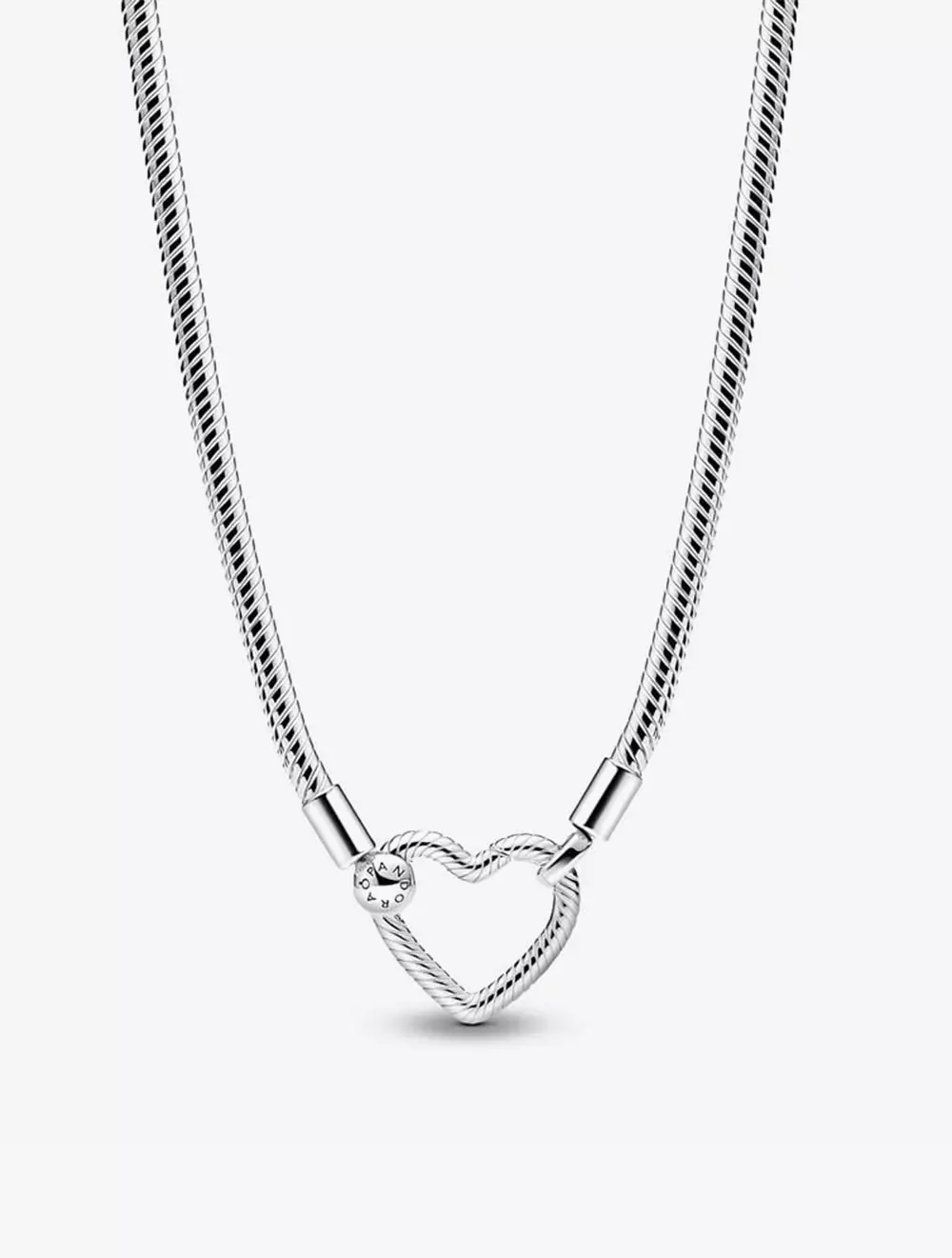 Pandora Love Silver Chain Jual PANDORA Snake Chain Sterling Silver Necklace  With Heart Clasp
