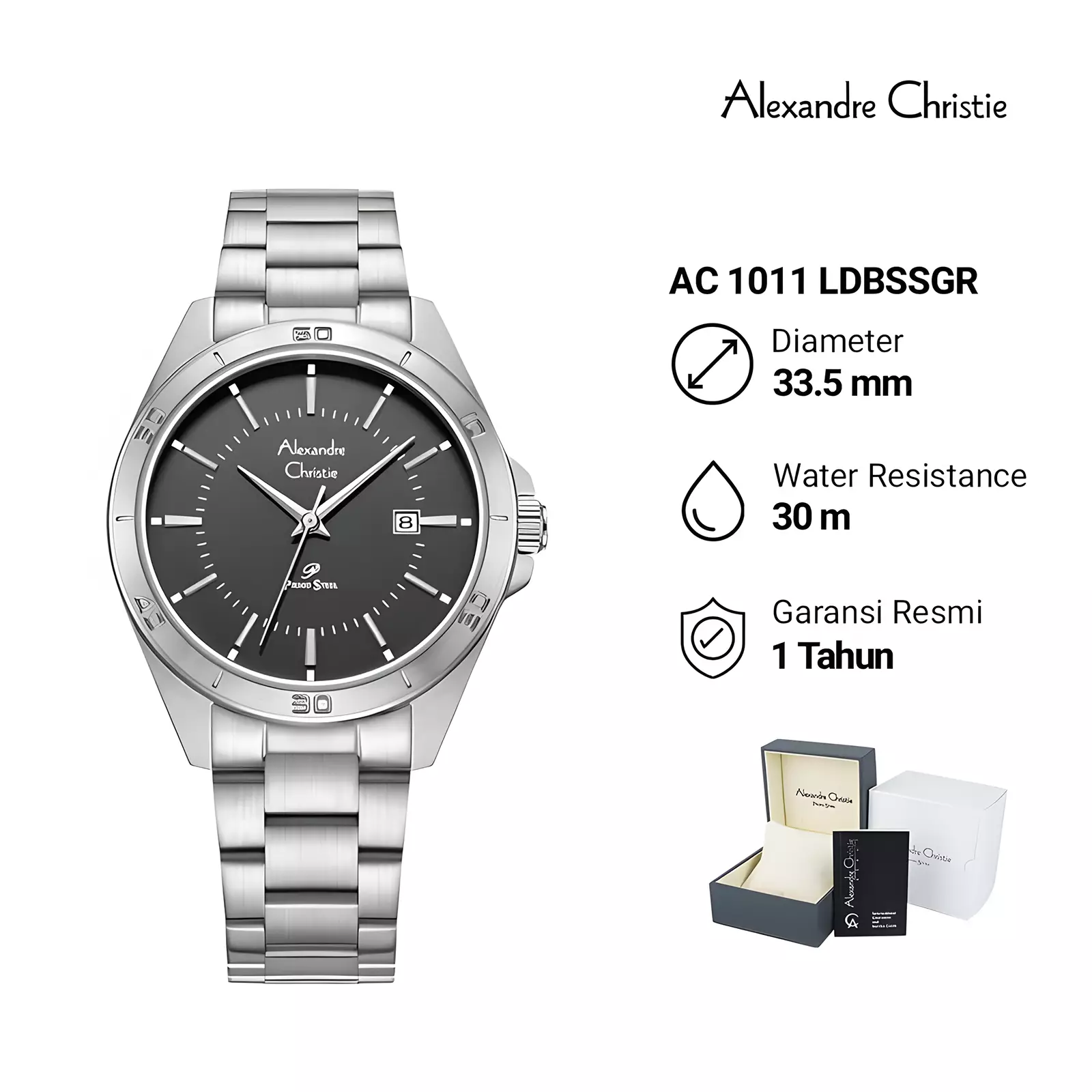 Jam Tangan Analog Wanita - Primo Series - Silver Grey - Stainless Steel - 1011 LDBSSGR