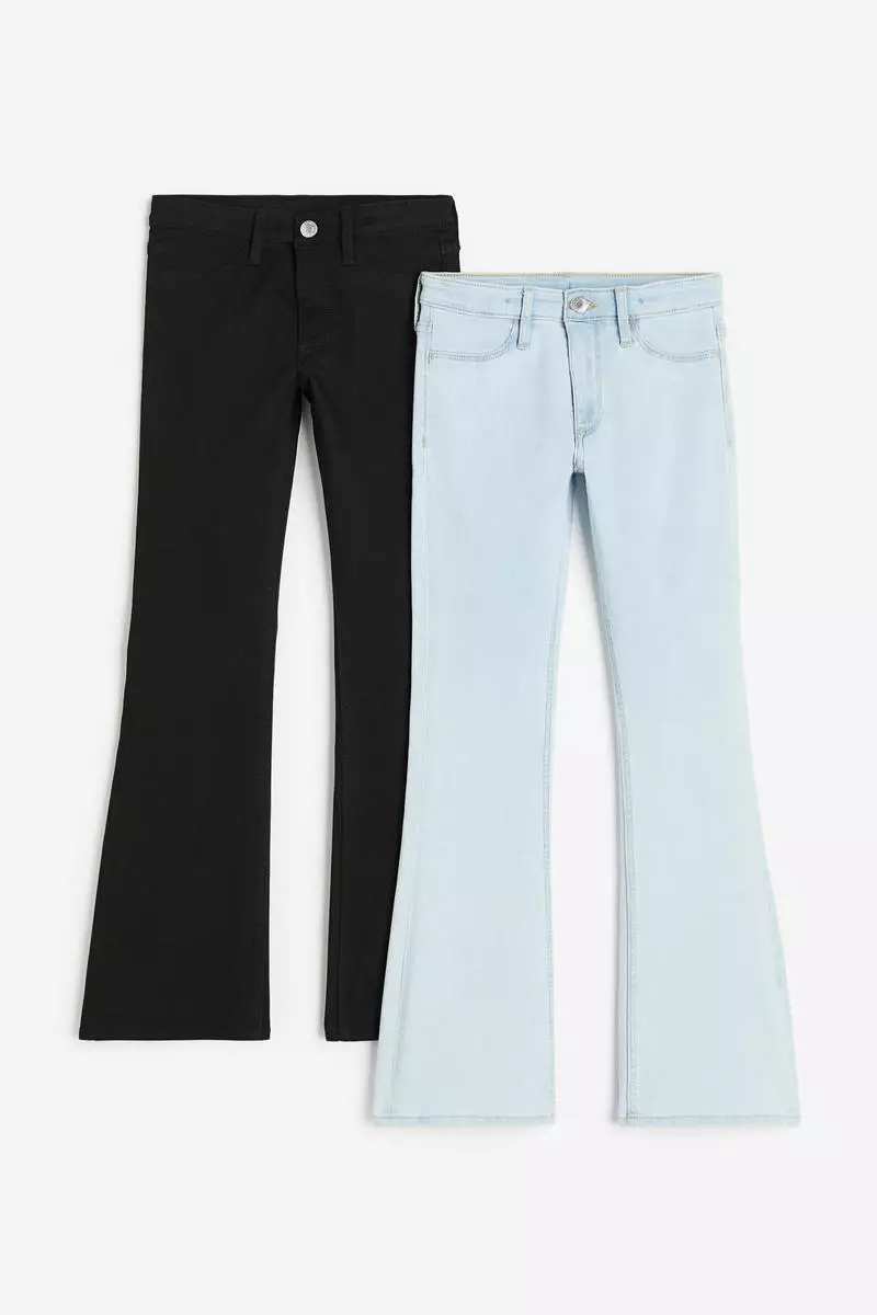 2-pack Flared Leg Low Jeans