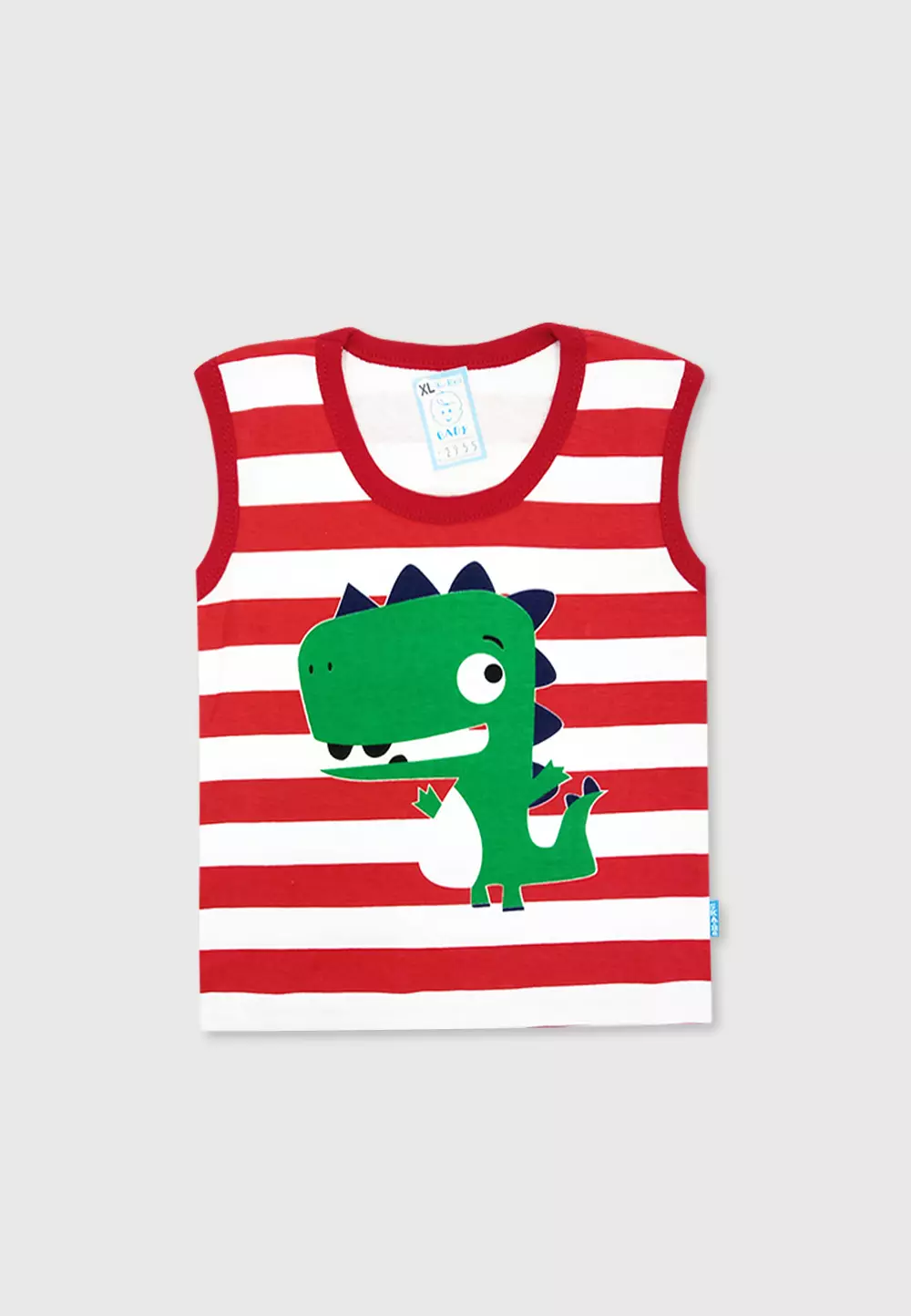 Wakakids Setelan Bayi Laki Laki Baju Singlet Anak Usia 12 Bulan Hingga 18 Bulan Set Celana Kaos Motif Dino 2955 Merah