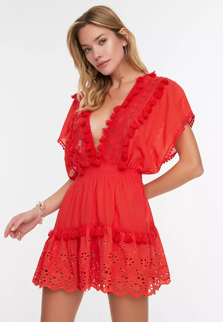 Buy Trendyol Open Lace Mini Dress 2025 Online ZALORA