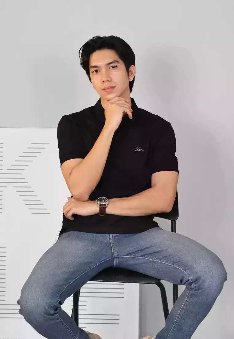 Kale PORTER BLACK / Polo Shirt Slim Fit / Kaos Polo Pria / Kaos Pria / Kaos Kerah / Cotton Combed 24S
