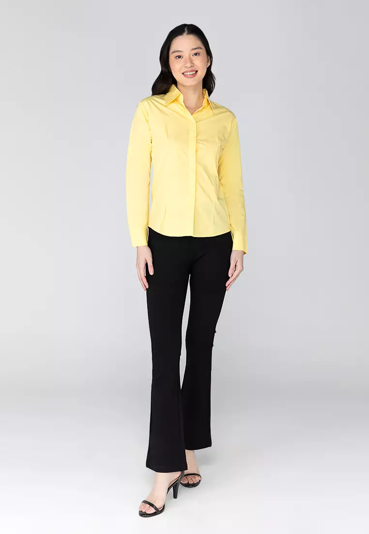 Della Long Sleeve Office Blouse