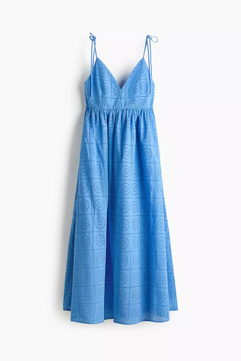 Tie-strap broderie anglaise dress