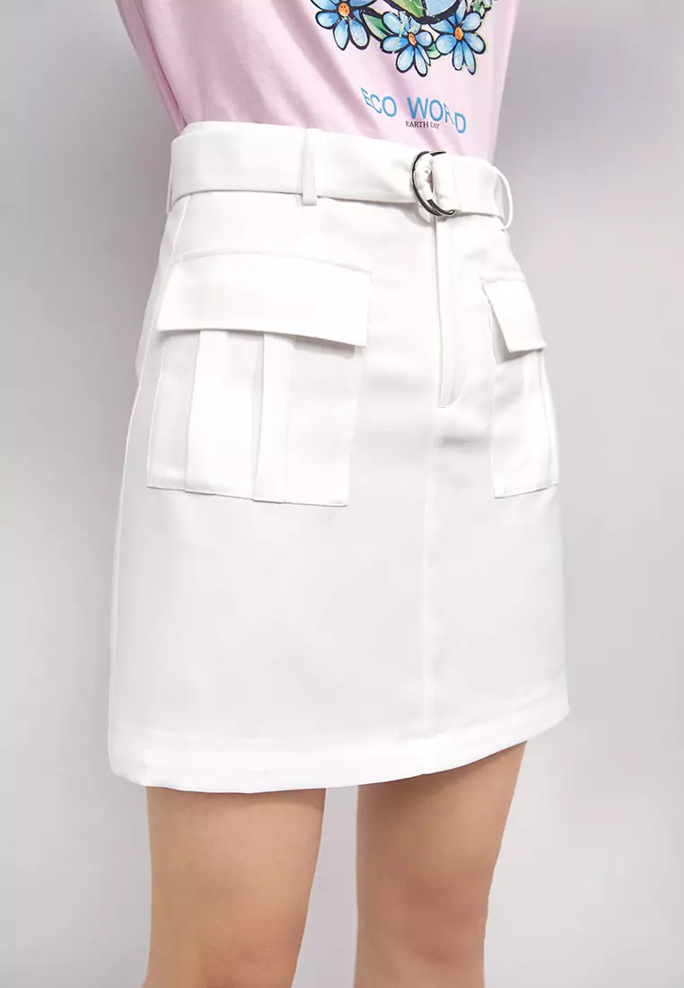 A-Line Short Skirt with Front Pockets
