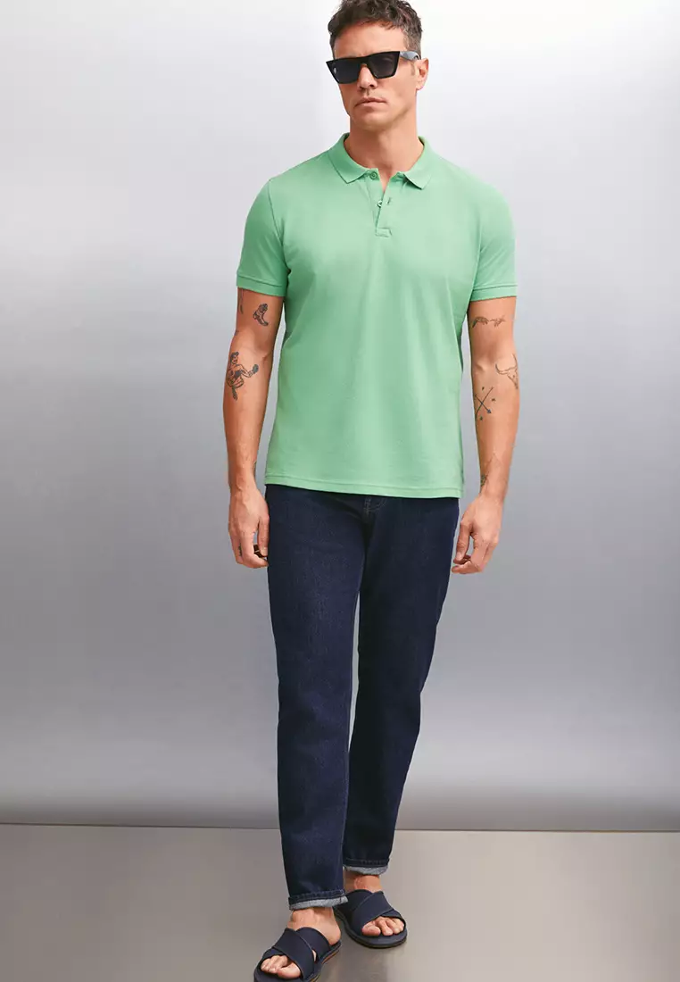 Short Sleeve Regular Fit Polo Collar Shirt