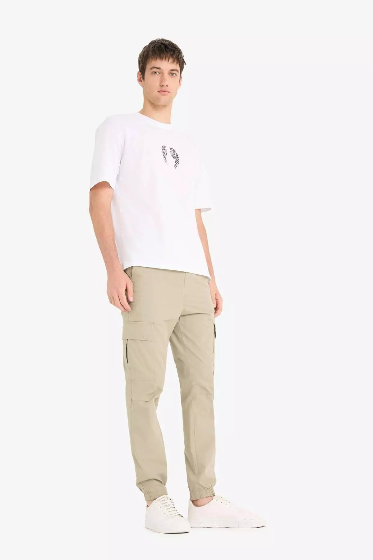 100% Cotton Regular Cargo Pocket Summer Jogger Parachute Pants E2181Ax25Sm