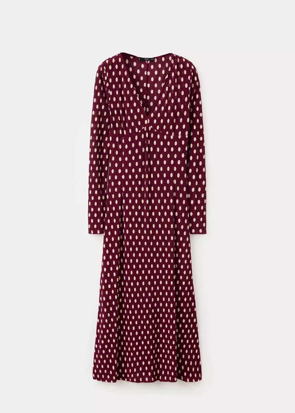 Gaun berkerah V motif polkadot