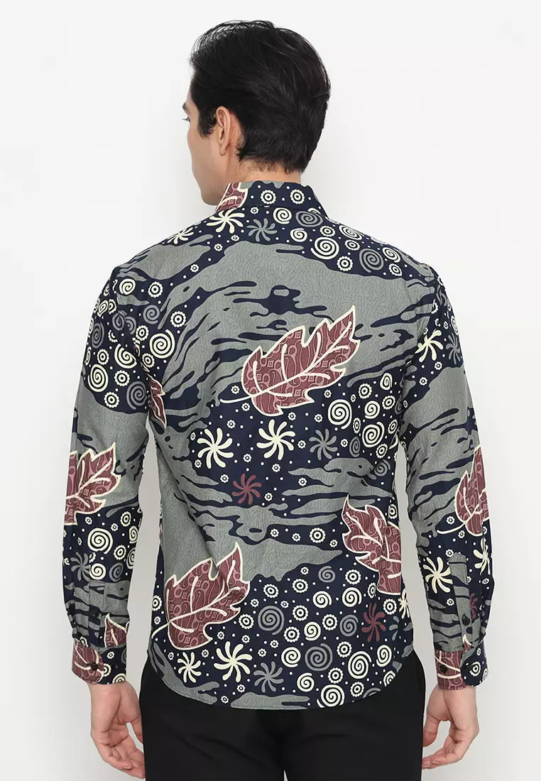 Kemeja Batik Pria Abhipraya - Oslo Blue