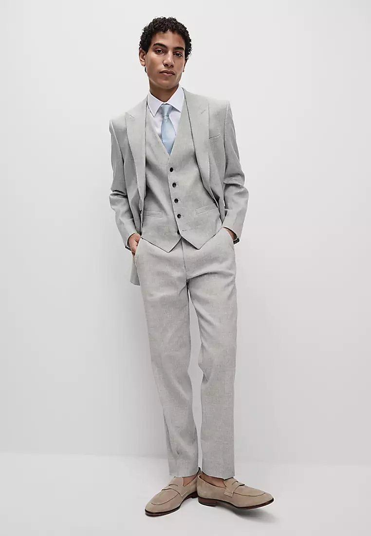 Tailored Fit Italian Linen Miracle Suit Trousers