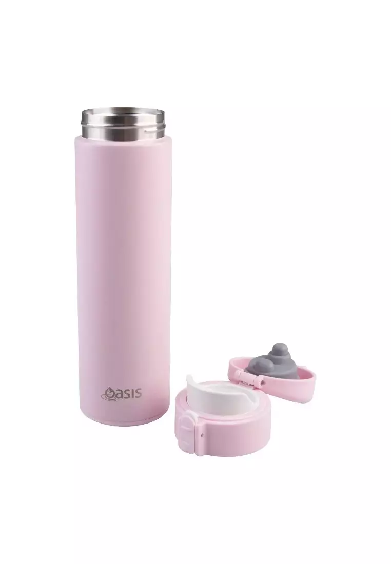 Oasis Stainless Steel Flip-Top With Lock Vacuum Flask 480ML - Pink Lemonade