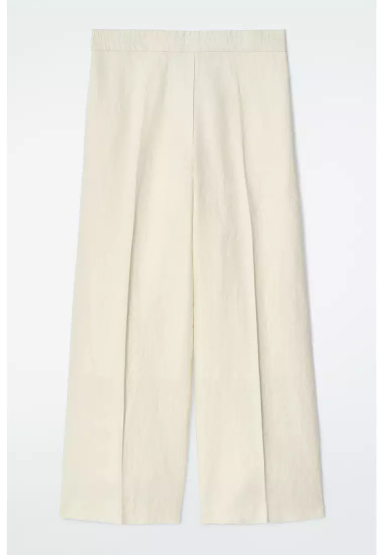 STRAIGHT-LEG TAILORED LINEN TROUSERS