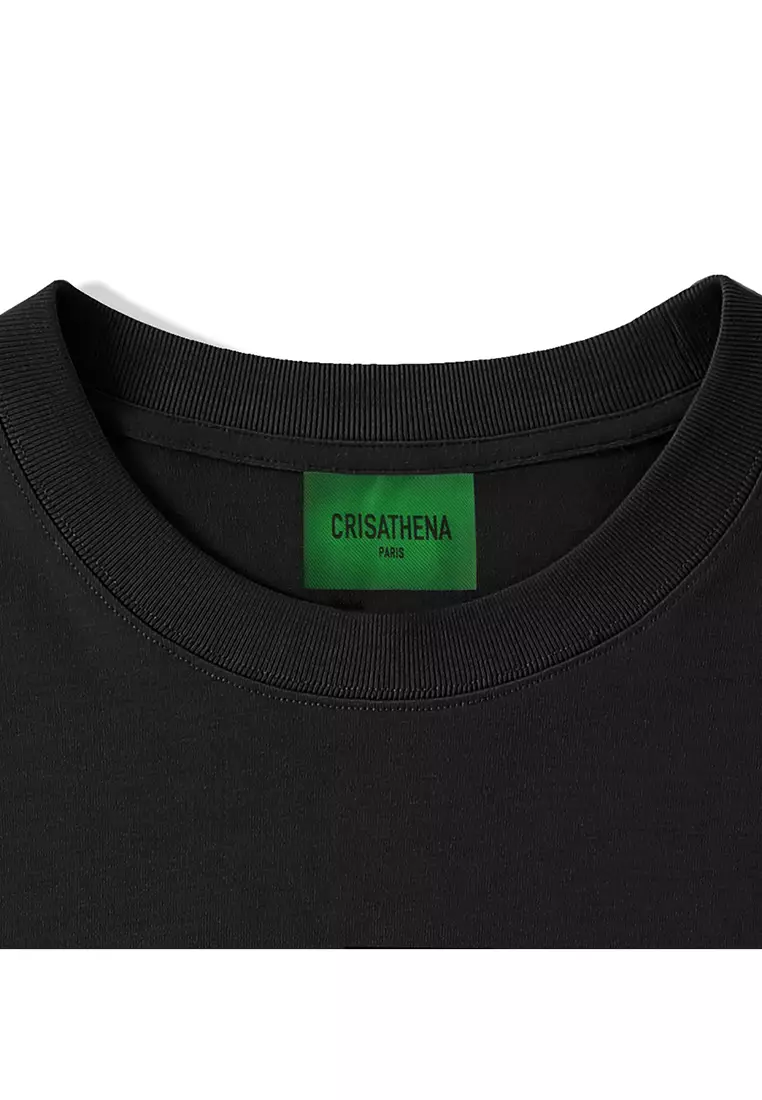 College Graphic T-Shirt in Black