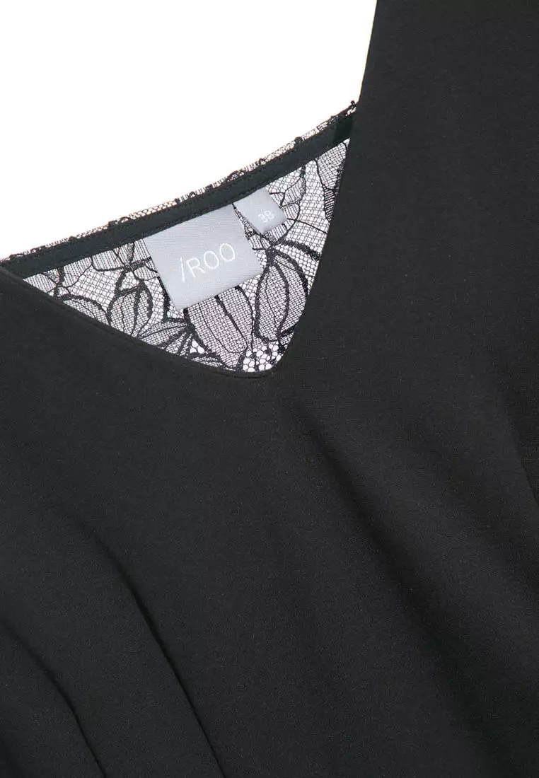 V-Neck Basic Black Dress