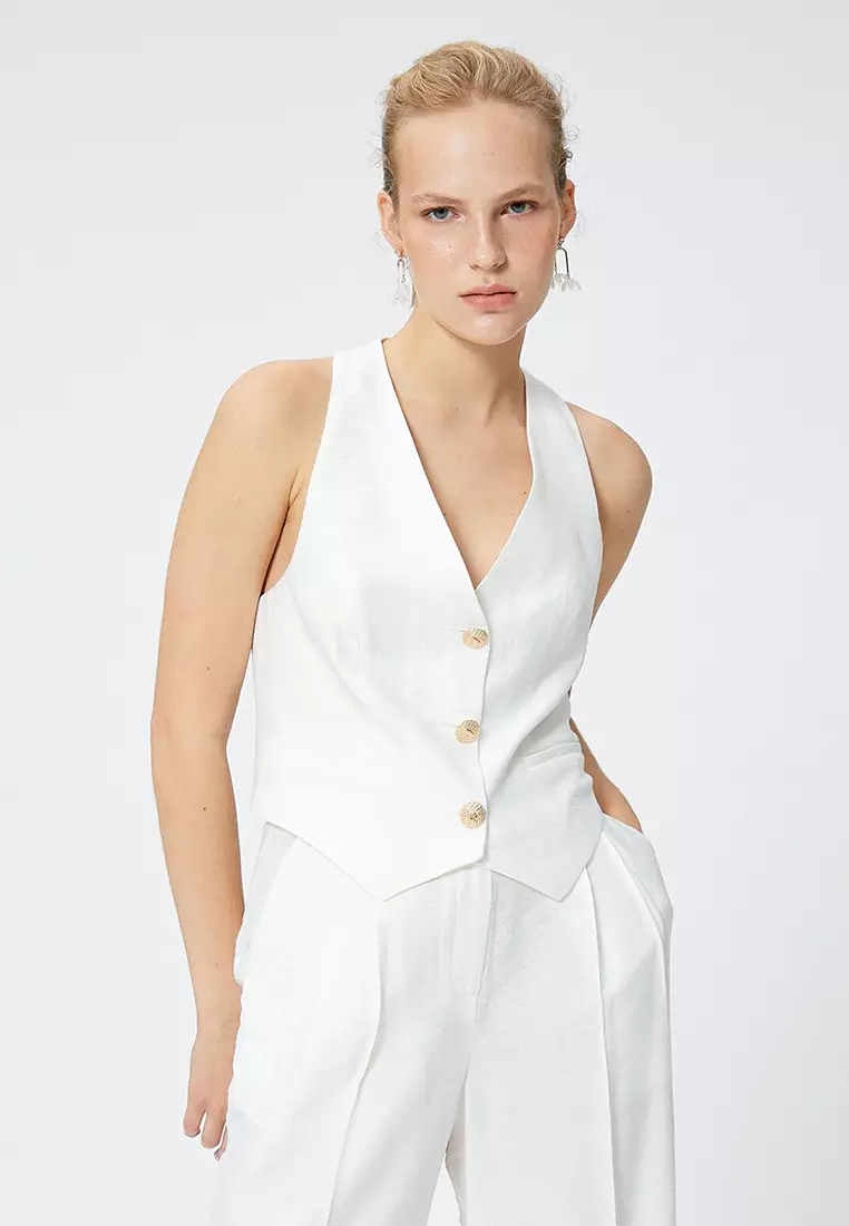 Discount on KOTON  shoes - SKU: Back Detail Blazer Vest