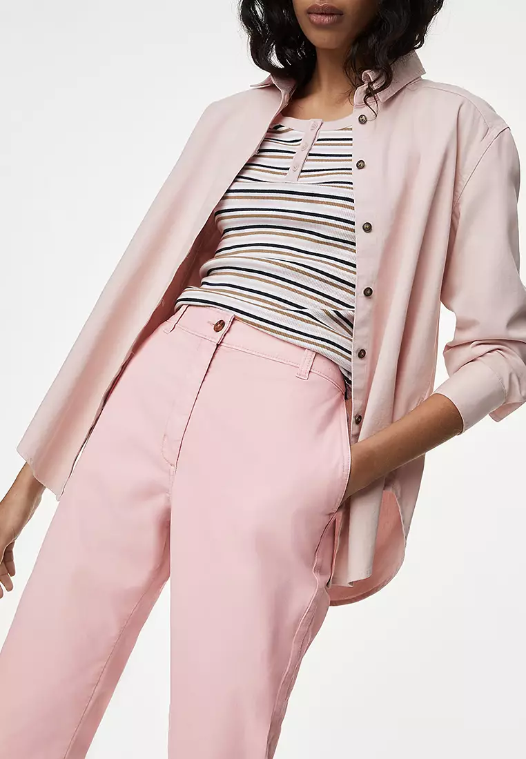 Cotton Rich Tea Dyed Slim Fit Chinos