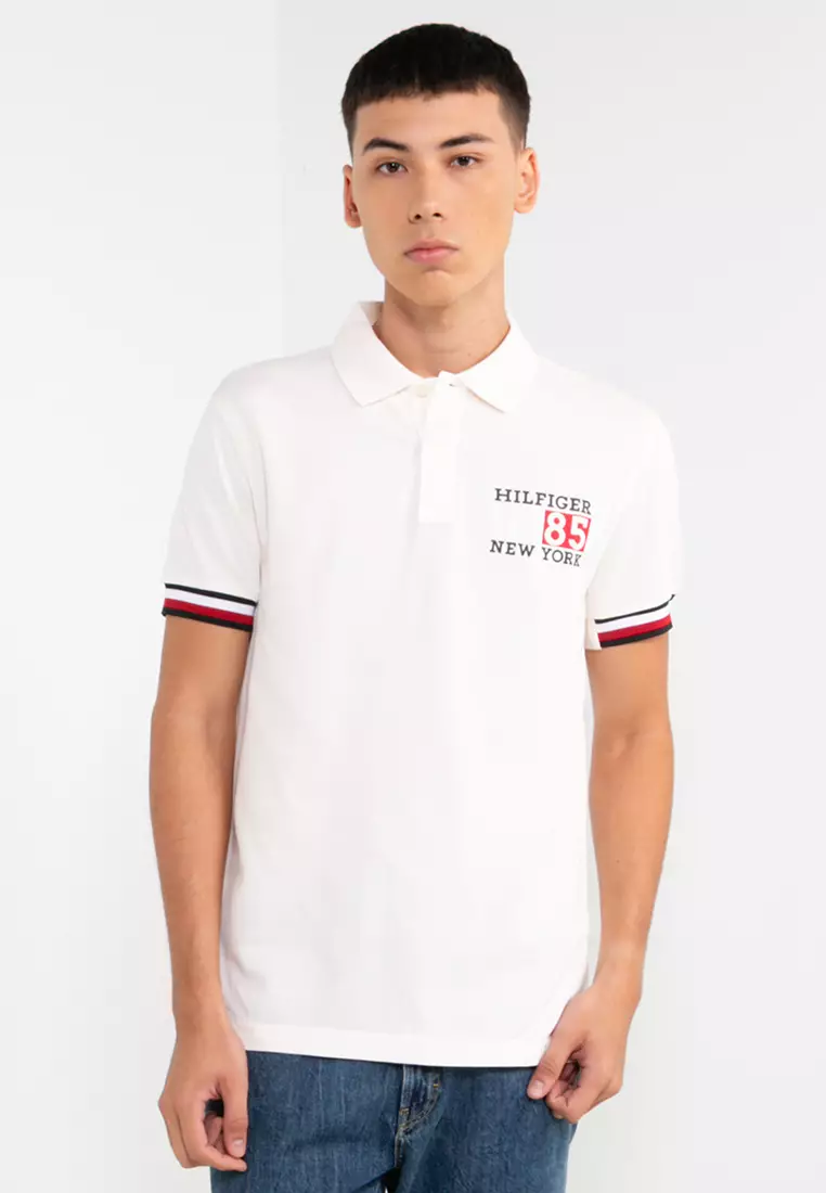 White collared tommy hilfiger shirt on sale