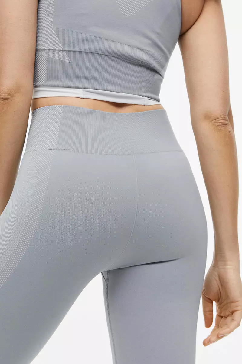 Buy H&M DryMove™ Seamless Sports tights in Grey Dusty Light 2024