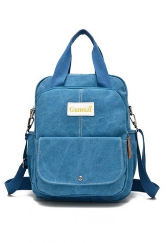 Jackbox blue Korean GMZ 2 Style Canvas Bag Ipad Tablet Messenger Sling Bag Backpack 337 (Blue) JA762AC31KDKMY_1