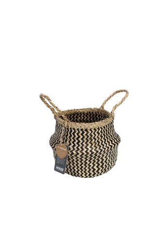 HOUZE ecoHOUZE Seagrass Plant Basket With Handles - Zigzag (Small) 4AEC6HLEB1362DGS_1