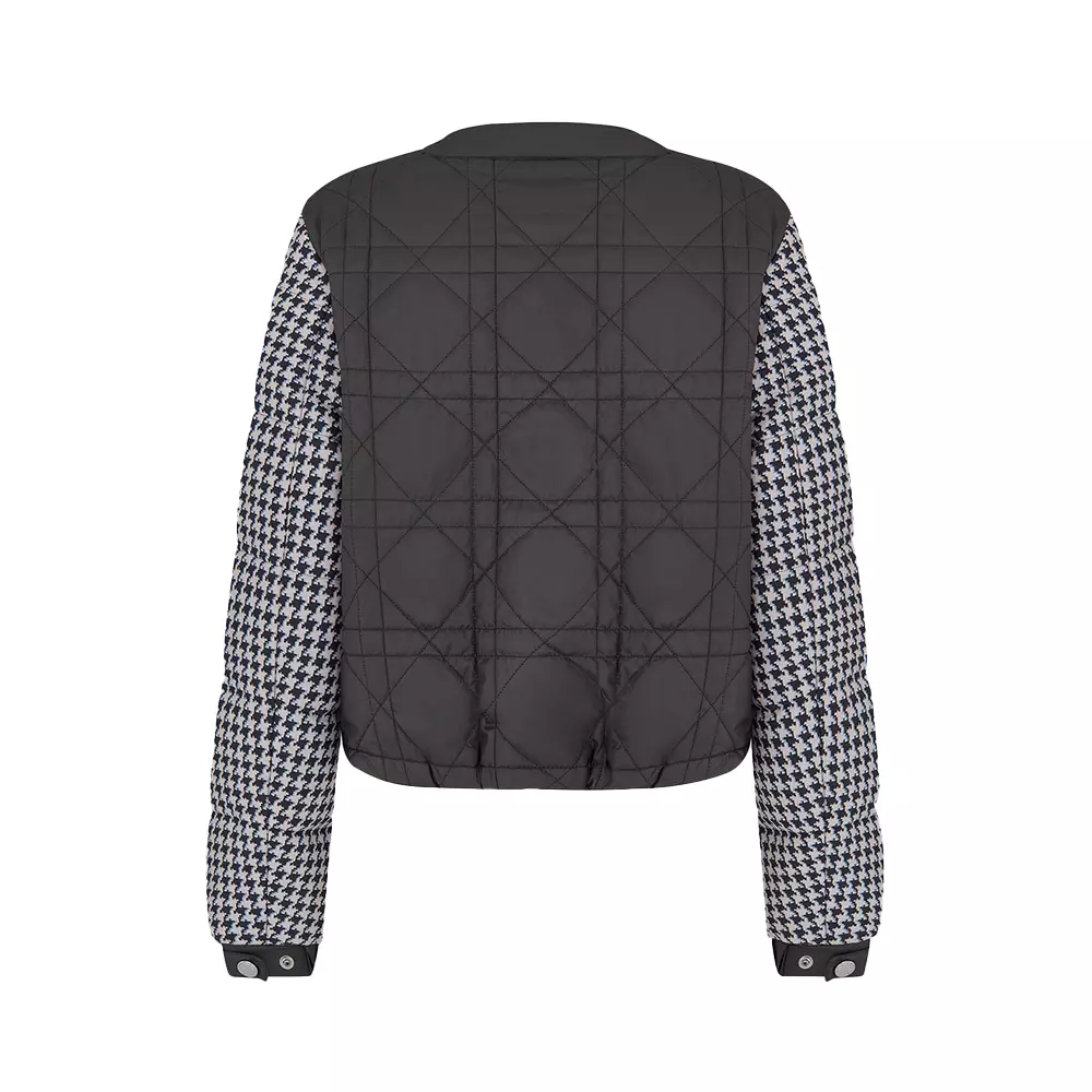 [4.4PRIL KEJUTAN HARGA] Quilted Jacket Blue And White Houndstooth Virgin Wool