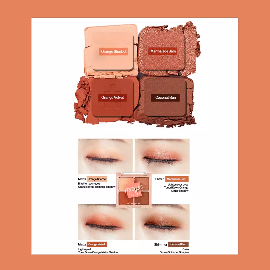 Holika Holika Piece Matching Shadow Palette Orange Velvet