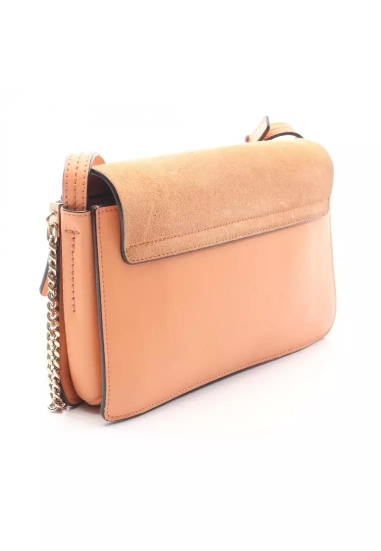 Pre-Loved Chloé FAYE Faye Shoulder bag leather suede coral orange