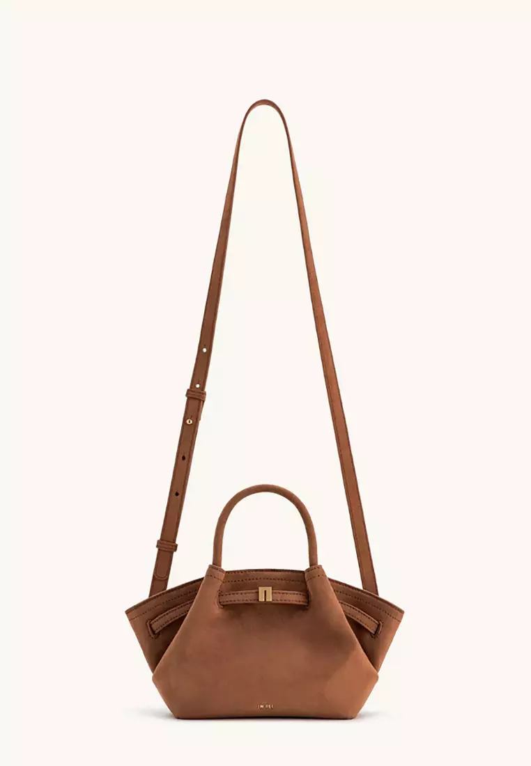 Hana Mini Faux Suede Tote Bag - Brown