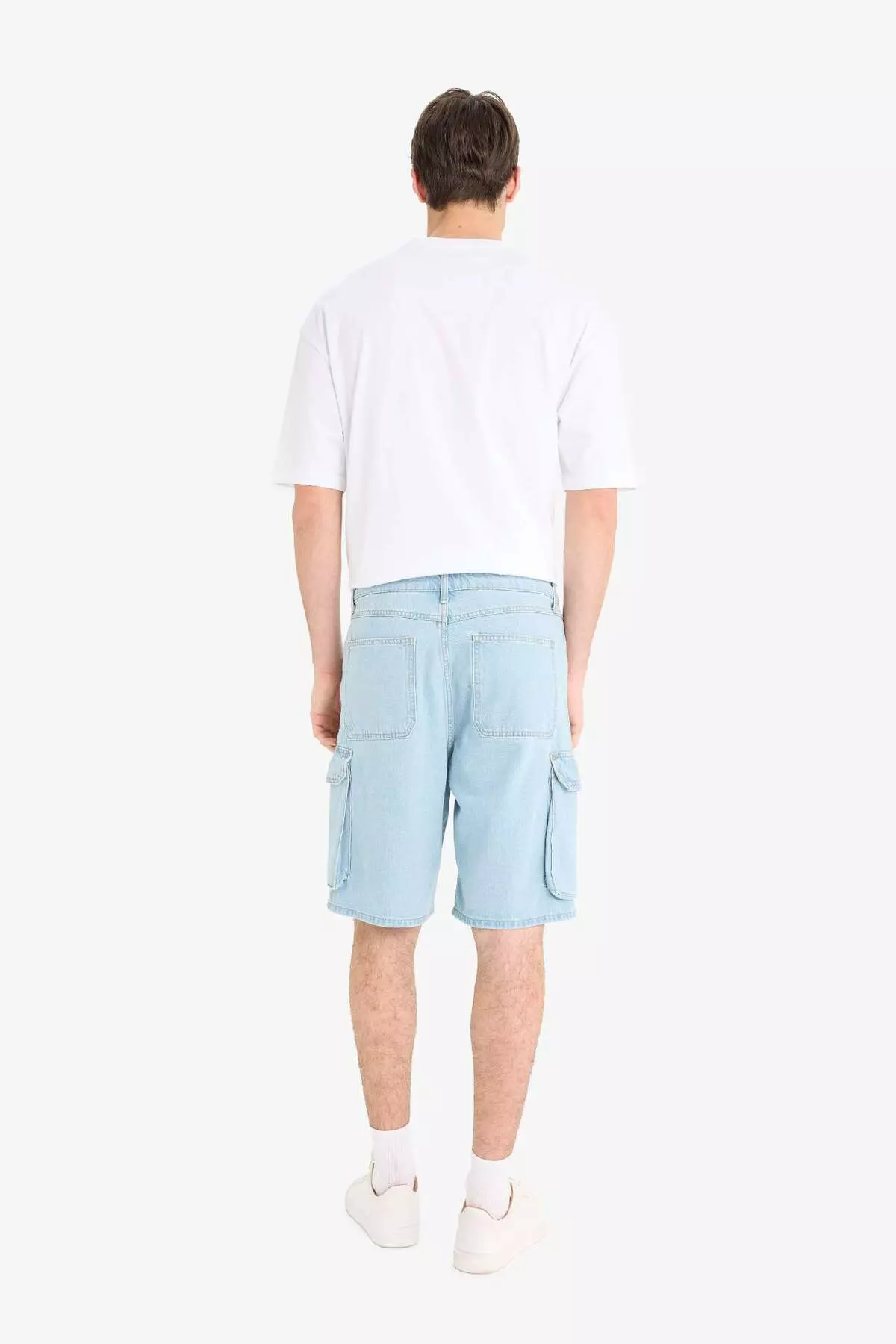 100% Cotton Cargo Fit Jean Bermuda Shorts E1381Ax25Sm