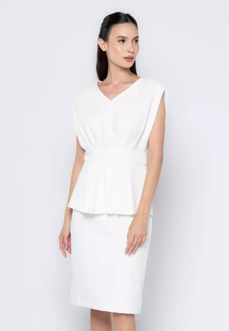 White sales peplum dress