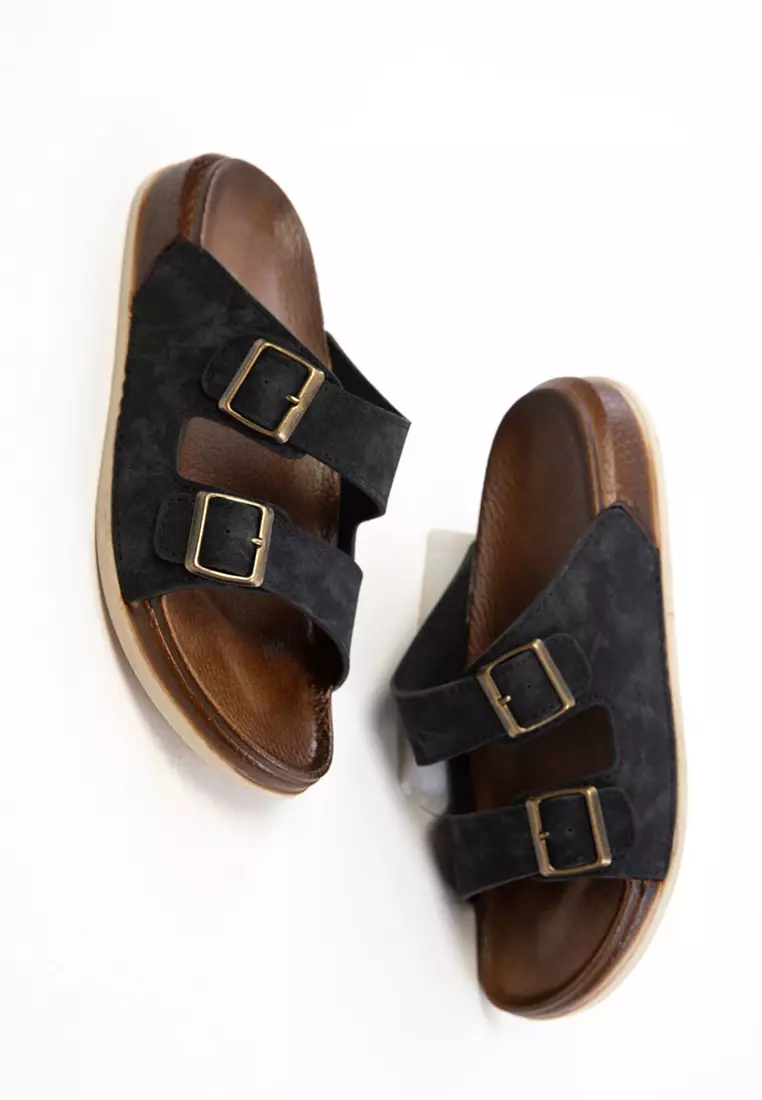 Black Women's Slippers 20736
