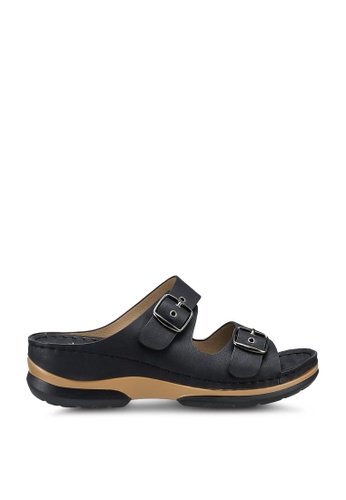 Louis Cuppers black Double Strap Sandals 199A1SH0C1F5EFGS_1