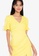 ZALORA BASICS yellow V Neck Puff Sleeve Dress 79A5FAA66CD836GS_7