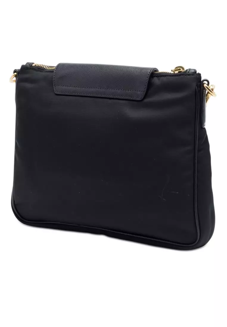 Pre-Loved Prada Saffiano Trimmed Tessuto Crossbody