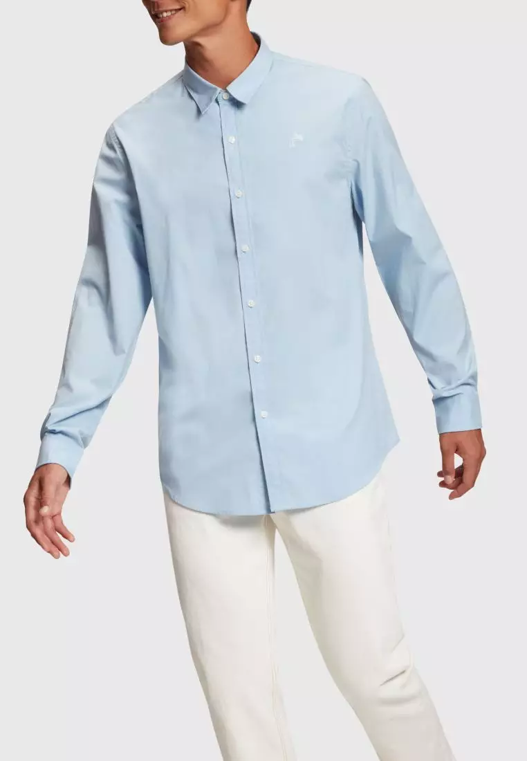 Buy ESPRIT ESPRIT Slim fit dolphin badge poplin shirt Online