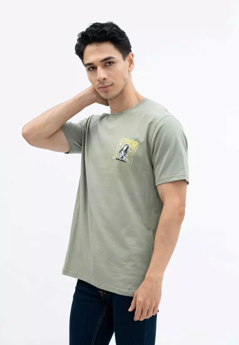 Houseofcuff T-shirt Kaos Motif Error Pendek Sage Green Size S-4XL