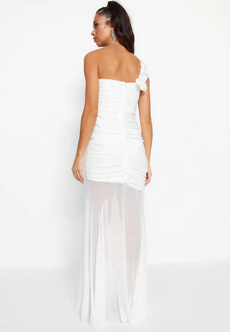 Fitted Tulle Wedding Evening Dress